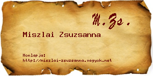Miszlai Zsuzsanna névjegykártya